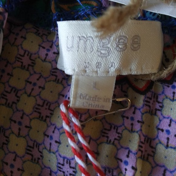 Umgee | Boho Blues Swing Top | L | New - Picture 11 of 15